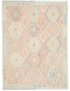 Tappeto Kilim Geometrico Beige Azzurro 152x200 Cm