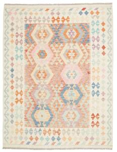 Tappeto Kilim Geometrico Avorio Arancione 157x201 Cm