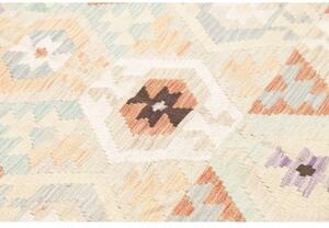 Tappeto Kilim Geometrico Avorio Grigio Chiaro 149x201 Cm