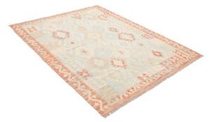 Tappeto Kilim Geometrico Azzurro Beige 153x196 Cm