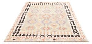 Tappeto Kilim Geometrico Avorio Grigio 154x200 Cm