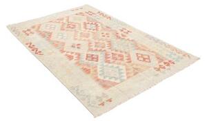 Tappeto Kilim Geometrico Avorio Mattone 124x181 Cm