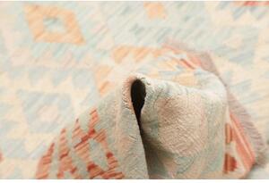 Tappeto Kilim Geometrico Azzurro Beige 153x196 Cm