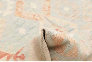Tappeto Kilim Geometrico Celeste Avorio 174x255 Cm