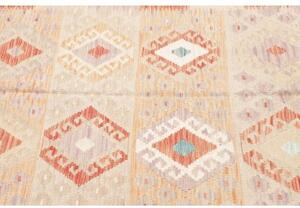 Tappeto Kilim Geometrico Beige Terracotta 149x195 Cm