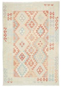 Tappeto Kilim Geometrico Avorio Mattone 124x181 Cm
