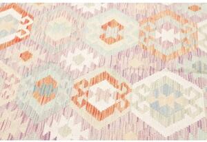 Tappeto Kilim Geometrico Celeste Beige 150x197 Cm