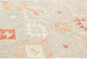 Tappeto Kilim Geometrico Celeste Avorio 174x255 Cm