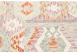 Tappeto Kilim Geometrico Celeste Beige 150x197 Cm