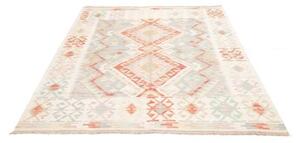 Tappeto Kilim Geometrico Avorio Azzurro 157x198 Cm