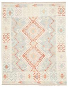 Tappeto Kilim Geometrico Avorio Azzurro 157x198 Cm