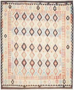 Tappeto Kilim Geometrico Avorio Terracotta 255x304 Cm