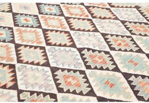 Tappeto Kilim Geometrico Marrone Scuro Ruggine 262x290 Cm