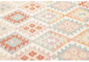 Tappeto Kilim Geometrico Avorio Grigio Chiaro 199x291 Cm