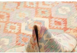 Tappeto Kilim Geometrico Avorio Rosso Mattone 257x345 Cm
