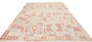 Tappeto Kilim Geometrico Avorio Rosso Mattone 248x350 Cm