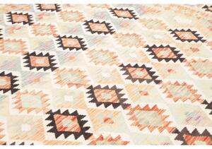 Tappeto Kilim Geometrico Avorio Terracotta 255x304 Cm