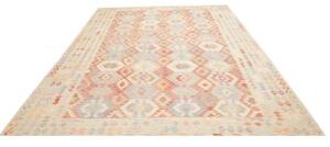 Tappeto Kilim Geometrico Avorio Rosso Mattone 257x345 Cm