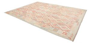 Tappeto Kilim Geometrico Beige Rosso Corallo 253x347 Cm