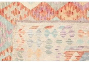Tappeto Kilim Geometrico Avorio Rosso Mattone 257x345 Cm