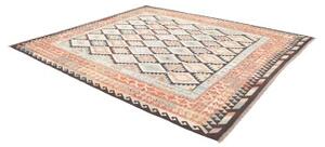 Tappeto Kilim Geometrico Marrone Scuro Ruggine 262x290 Cm