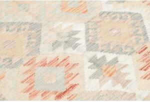 Tappeto Kilim Geometrico Beige Azzurro 122x179 Cm
