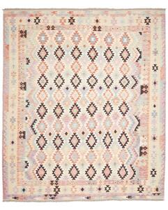 Tappeto Kilim Geometrico Avorio Terracotta 256x295 Cm