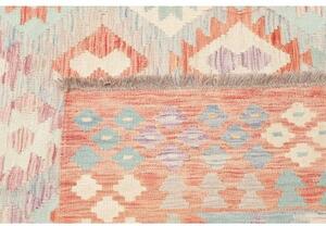 Tappeto Kilim Geometrico Azzurro Chiaro Terracotta 255x345 Cm