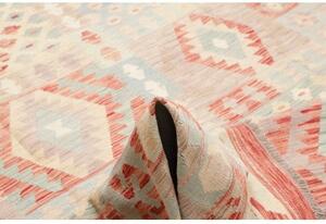 Tappeto Kilim Geometrico Avorio Rosso Mattone 248x350 Cm