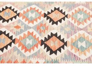 Tappeto Kilim Geometrico Avorio Arancione 119x182 Cm