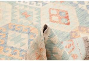 Tappeto Kilim Geometrico Celeste Beige 125x183 Cm