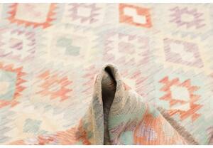 Tappeto Kilim Geometrico Azzurro Chiaro Terracotta 255x345 Cm