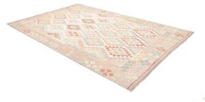 Tappeto Kilim Geometrico Avorio Grigio Chiaro 199x291 Cm
