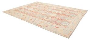 Tappeto Kilim Geometrico Avorio Rosso Mattone 257x345 Cm