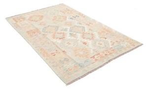 Tappeto Kilim Geometrico Beige Azzurro 122x179 Cm