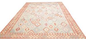 Tappeto Kilim Geometrico Azzurro Chiaro Terracotta 255x345 Cm