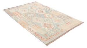 Tappeto Kilim Geometrico Celeste Beige 125x183 Cm