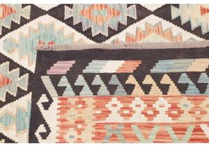 Tappeto Kilim Geometrico Marrone Scuro Ruggine 262x290 Cm