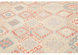 Tappeto Kilim Geometrico Azzurro Beige 250x343 Cm