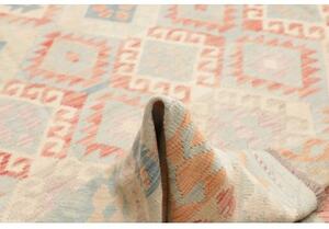 Tappeto Kilim Geometrico Azzurro Beige 250x343 Cm