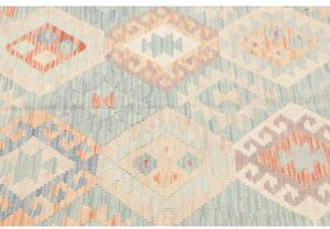 Tappeto Kilim Geometrico Celeste Beige 125x183 Cm