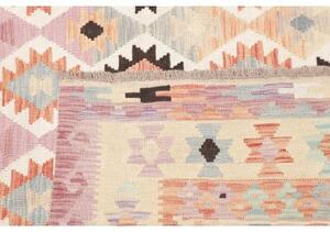 Tappeto Kilim Geometrico Avorio Terracotta 256x295 Cm