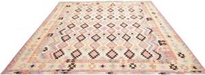 Tappeto Kilim Geometrico Avorio Terracotta 256x295 Cm