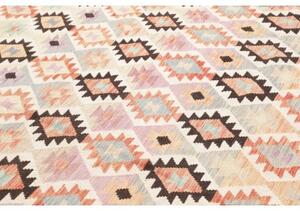 Tappeto Kilim Geometrico Avorio Terracotta 256x295 Cm
