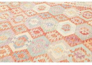 Tappeto Kilim Geometrico Avorio Rosso Mattone 257x345 Cm