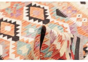 Tappeto Kilim Geometrico Beige Arancione 131x177 Cm