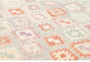 Tappeto Kilim Geometrico Azzurro Chiaro Terracotta 255x345 Cm