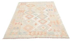 Tappeto Kilim Geometrico Beige Azzurro 122x179 Cm