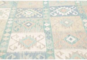 Tappeto Kilim Geometrico Azzurro Avorio 245x306 Cm