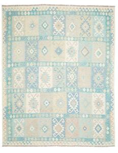 Tappeto Kilim Geometrico Azzurro Avorio 245x306 Cm
